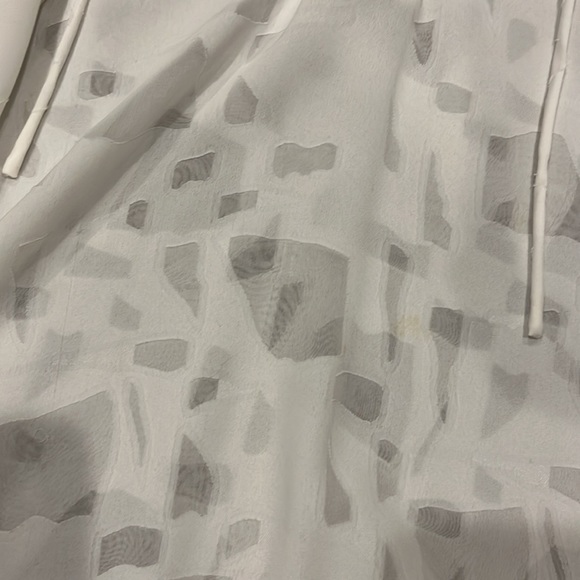 IRO white sheer blouse.  Lace up v-neck. Ruffle sleeves - Picture 3 of 3